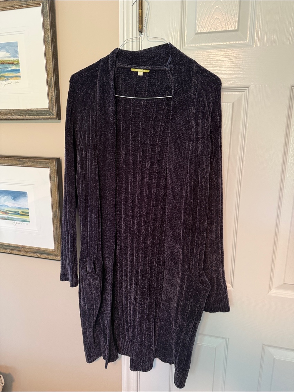 Gianni Bini Dark Navy Long Open-Front Cardigan